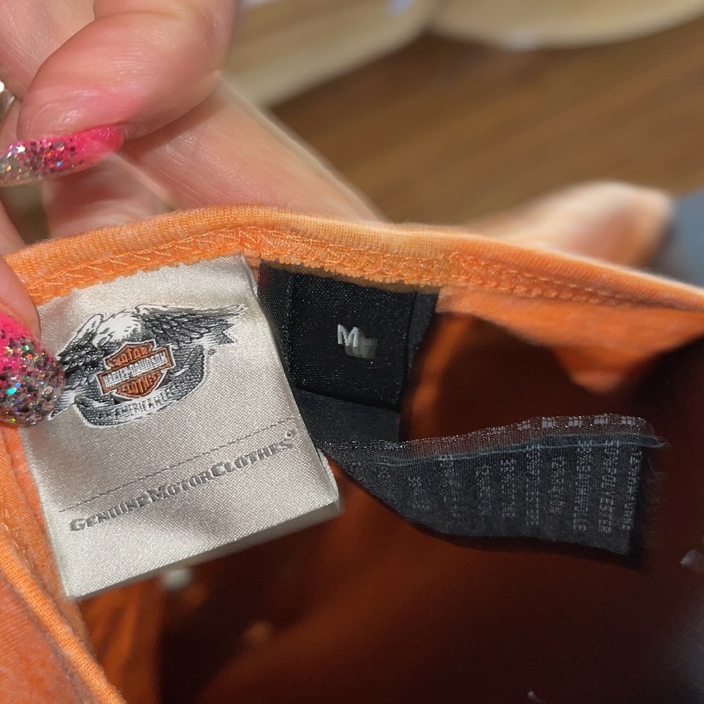 Harley Davidsom orange tank top medium - Picture 9 of 9